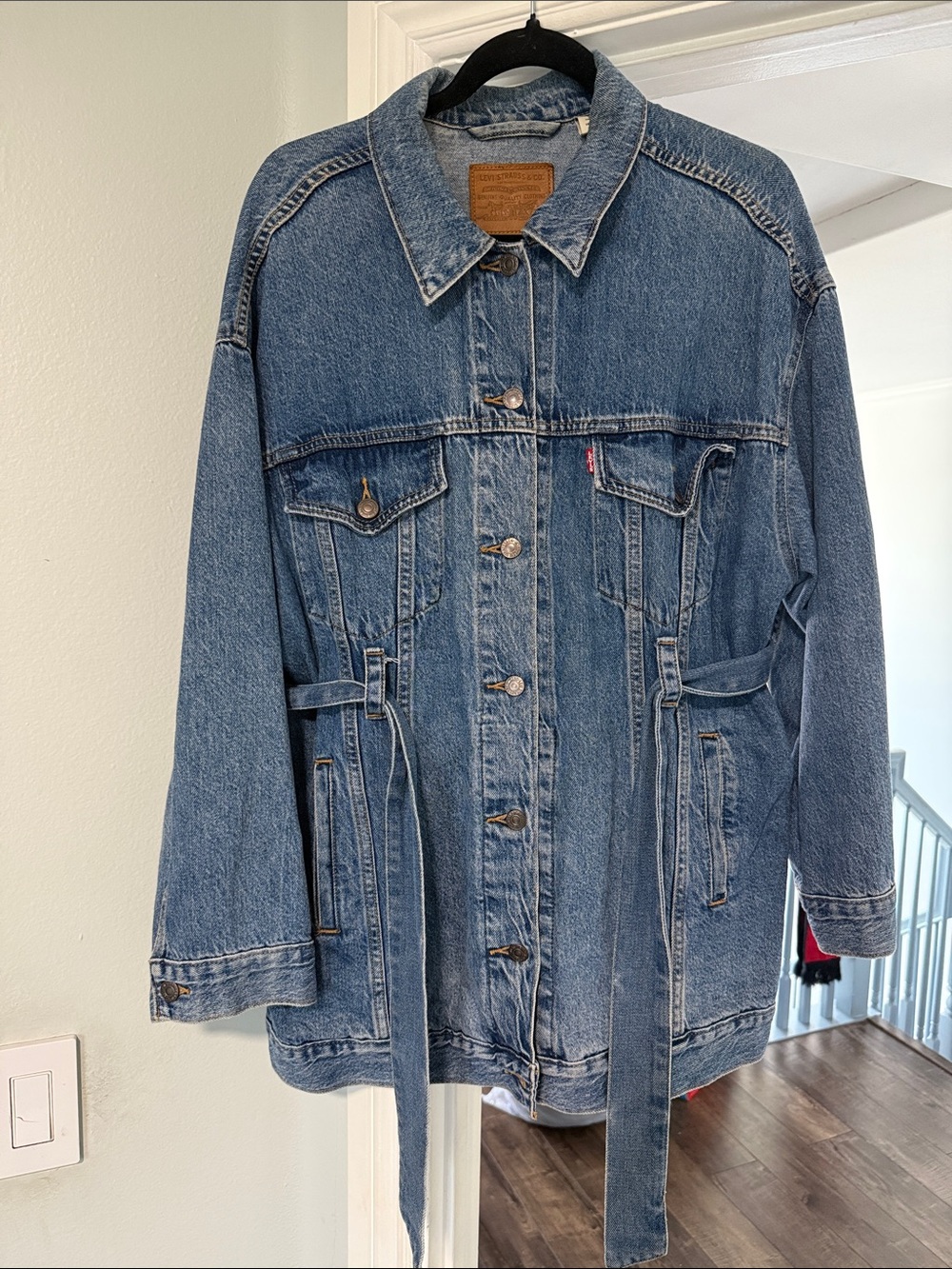 Levi's Medium Blue Denim Jacket with Waist Ties